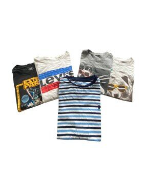 Boys Bundle of 5 Graphic Tee Shirts Size L Ralph Lauren Levi’s Wonder Nation